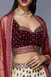 Buy_RI.Ritu Kumar_Purple Poly Dupion Embroidered Blouse _at_Aza_Fashions