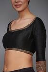 RI.Ritu Kumar_Black Silk Dupion Embroidered Blouse _Online_at_Aza_Fashions