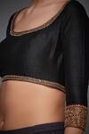 Buy_RI.Ritu Kumar_Black Silk Dupion Embroidered Blouse _Online_at_Aza_Fashions