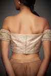 Shop_RI.Ritu Kumar_Beige Silk Satin Embroidery Sweetheart Neck Crop Top _at_Aza_Fashions