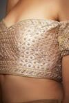 Buy_RI.Ritu Kumar_Beige Silk Satin Embroidery Sweetheart Neck Crop Top _Online_at_Aza_Fashions