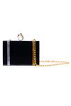 Shop_Oceana Clutches_Black Glitter Textured Metallic Clutch_at_Aza_Fashions
