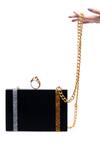 Buy_Oceana Clutches_Black Glitter Textured Metallic Clutch_Online_at_Aza_Fashions