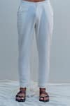 Shop_Bohame_White Chanderi Silk, Tencel Kurta And Pant Set _Online_at_Aza_Fashions