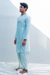 Bohame_Green Chanderi Silk Kurta And Dhoti Pant Set _Online_at_Aza_Fashions