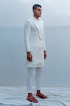 Bohame_White Silk Sherwani Set _Online_at_Aza_Fashions