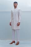 Buy_Bohame_Peach Silk Sherwani Set _Online_at_Aza_Fashions