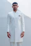 Buy_Bohame_White Silk Sherwani Set _Online_at_Aza_Fashions