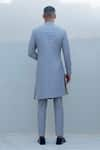 Shop_Bohame_Grey Suiting Overlap Sherwani Set _at_Aza_Fashions