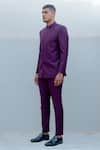 Buy_Bohame_Purple Suiting Overlap Bandhgala Pant Set _Online_at_Aza_Fashions