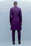 Shop_Bohame_Purple Suiting Pleated Sherwani Set _at_Aza_Fashions