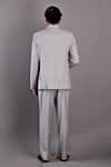 Shop_Bohame_Grey Terry Wool Solid Narcissus Bandhgala And Pant Set _at_Aza_Fashions