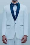 Shop_Bohame_White Suiting Tuxedo And Pant Set _Online_at_Aza_Fashions