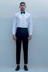 Bohame_Black Suiting Tuxedo And Pant Set _Online_at_Aza_Fashions