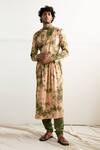 Buy_Bohame_Beige Bamboo Blend Tie-dye Anarkali Set _at_Aza_Fashions