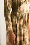 Bohame_Beige Bamboo Blend Tie-dye Anarkali Set _Online_at_Aza_Fashions