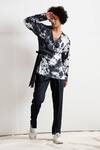 Bohame_Black Bamboo Blend Tie-dye Kurta Set _Online_at_Aza_Fashions