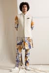 Buy_Bohame_White Bamboo Blend Quilted Bundi And Kurta Set _at_Aza_Fashions