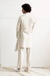 Shop_Bohame_White Bundi Linen Kurta And Pant Bamboo Blend Tie-dye & Set _at_Aza_Fashions