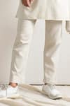 Shop_Bohame_White Bundi Linen Kurta And Pant Bamboo Blend Tie-dye & Set _Online_at_Aza_Fashions