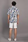 Shop_Bohame_Off White Cotton Satin / Suiting Digital Print Caesar Shirt And Shorts Set_at_Aza_Fashions