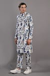 Buy_Bohame_Off White Cotton Satin Digital Print Daemyn Floral Kurta And Pant Set_at_Aza_Fashions