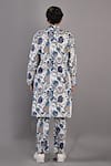 Shop_Bohame_Off White Cotton Satin Digital Print Daemyn Floral Kurta And Pant Set_at_Aza_Fashions