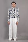 Buy_Bohame_Off White Cotton Satin / Suiting Digital Print Dermot Short Jacket And Pant Set_at_Aza_Fashions