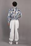 Shop_Bohame_Off White Cotton Satin / Suiting Print Florian Bomber Jacket And Joggers Set _at_Aza_Fashions