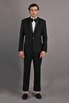Buy_Bohame_Black Terry Wool Constantine Embroidered Tuxedo Pant Set_at_Aza_Fashions