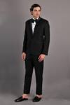 Buy_Bohame_Black Terry Wool Constantine Embroidered Tuxedo Pant Set_Online_at_Aza_Fashions