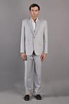 Buy_Bohame_Grey Jacket And Pant Terry Wool Solid Aaron Suit & Set_at_Aza_Fashions