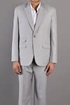 Buy_Bohame_Grey Jacket And Pant Terry Wool Solid Aaron Suit & Set_Online_at_Aza_Fashions