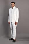 Bohame_Off White Terry Wool Solid Elm Jacket And Pant Set _Online_at_Aza_Fashions