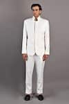 Buy_Bohame_Off White Terry Wool Solid Elm Jacket And Pant Set _Online_at_Aza_Fashions