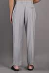 Bohame_Grey Terry Wool Solid Aidin Bandhgala And Pant Set _at_Aza_Fashions