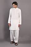 Bohame_Off White Salwar Mateo Textured Bundi And Kurta Set_Online_at_Aza_Fashions