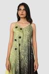 Shop_Babita Malkani_Black Organic Cotton Silk Lining Lycra Tie Dye Asymmetric Dress _Online_at_Aza_Fashions