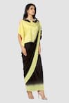 Shop_Babita Malkani_Yellow Organic Cotton Silk Lining Lycra Draped Saree _at_Aza_Fashions