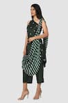 Buy_Babita Malkani_Green Organic Cotton Silk Lining Lycra Leheriya Draped Pant Saree _Online_at_Aza_Fashions