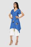 Shop_Babita Malkani_Blue Organic Cotton Silk Asymmetric Tunic And Pant Set_Online_at_Aza_Fashions