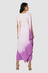 Shop_Babita Malkani_Purple Organic Cotton Silk Lining Lycra Tie Dye Draped Tunic And Pant Set _at_Aza_Fashions