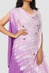 Shop_Babita Malkani_Purple Organic Cotton Silk Lining Lycra Tie Dye Draped Tunic And Pant Set _Online_at_Aza_Fashions