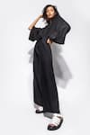 Shop_Corpora Studio_Black Marazzo Silk V Neck Jumpsuit  _at_Aza_Fashions