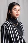Shop_Corpora Studio_Black Cotton Shawl Lapel Striped Jacket _Online_at_Aza_Fashions