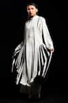 Buy_Corpora Studio_White Crepe High Neck Pleated Dress _at_Aza_Fashions