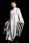 Buy_Corpora Studio_White Crepe High Neck Pleated Dress _Online_at_Aza_Fashions