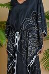 Buy_Dyelogue_Black Habutai Silk Bandhani Kaftan _Online_at_Aza_Fashions