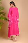 Shop_Dyelogue_Pink Habutai Silk Bandhani Kaftan _at_Aza_Fashions