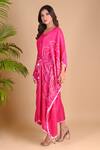 Buy_Dyelogue_Pink Habutai Silk Bandhani Kaftan _Online_at_Aza_Fashions
